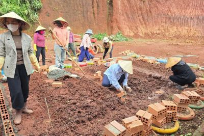 Tập thể trường mầm non Hoa Hồng Ra quân cải tạo khuân viên trường học để chuẩn bị cho năm học 2025-2026